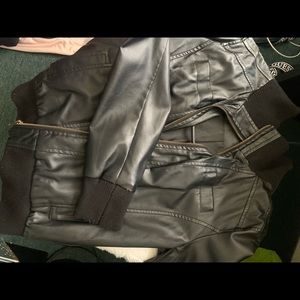 Black leather jacket